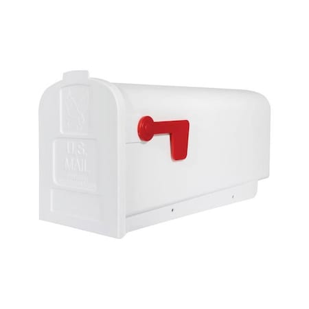 Gibraltar Mailboxes Parsons Classic Plastic Post Mount Mailbox, White 5063672
